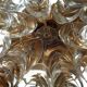 Large gilded brass and crystal glass ceiling lamp by Ernst Palme for Palwa, 1960s