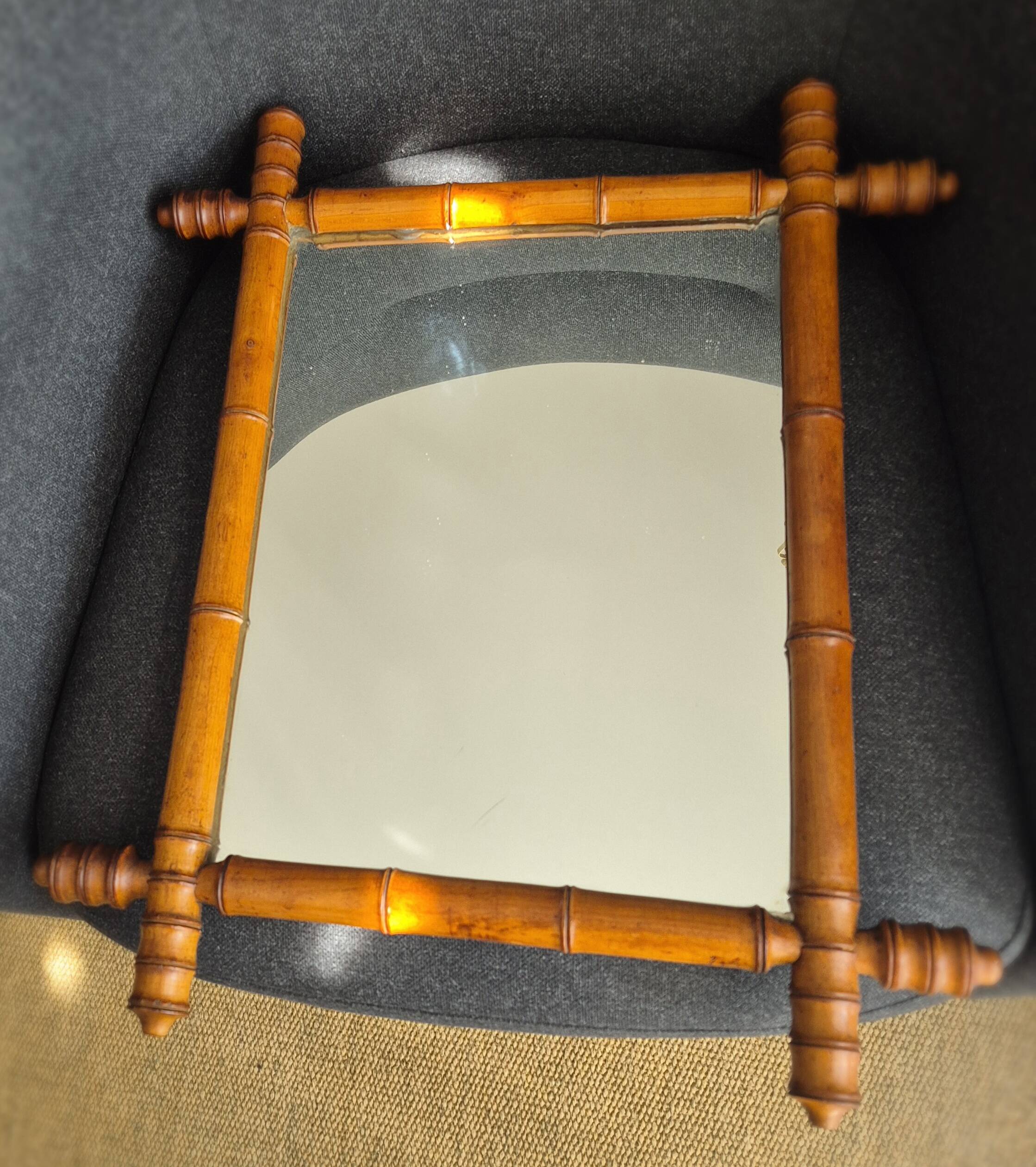 Vintage belle epoque bamboo mirror