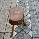 Vintage brutalist side table in solid wood 1960