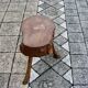 Vintage brutalist side table in solid wood 1960