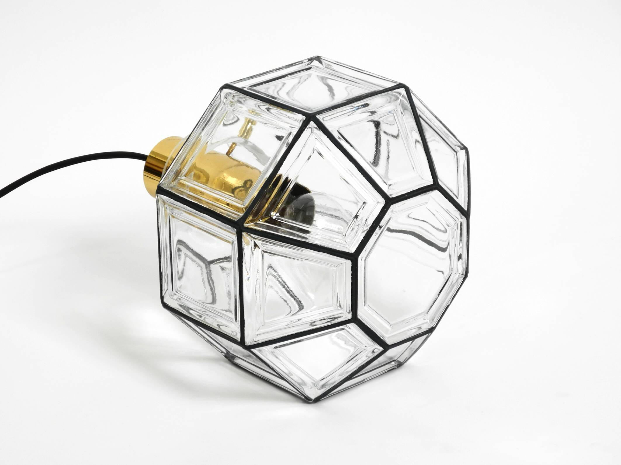 Beautiful rare original 60s  Limburg octagonal glass pendant lamp