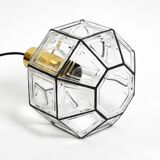 Beautiful rare original 60s  Limburg octagonal glass pendant lamp