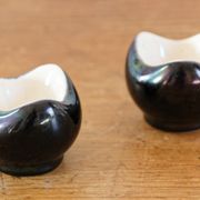 Lot of iridescent earthenware salerons
