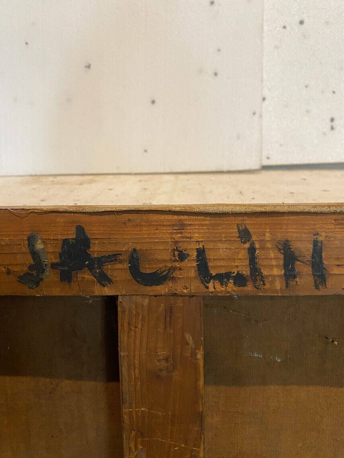 "Animated view of a street in Paris" Oil on canvas 20th century