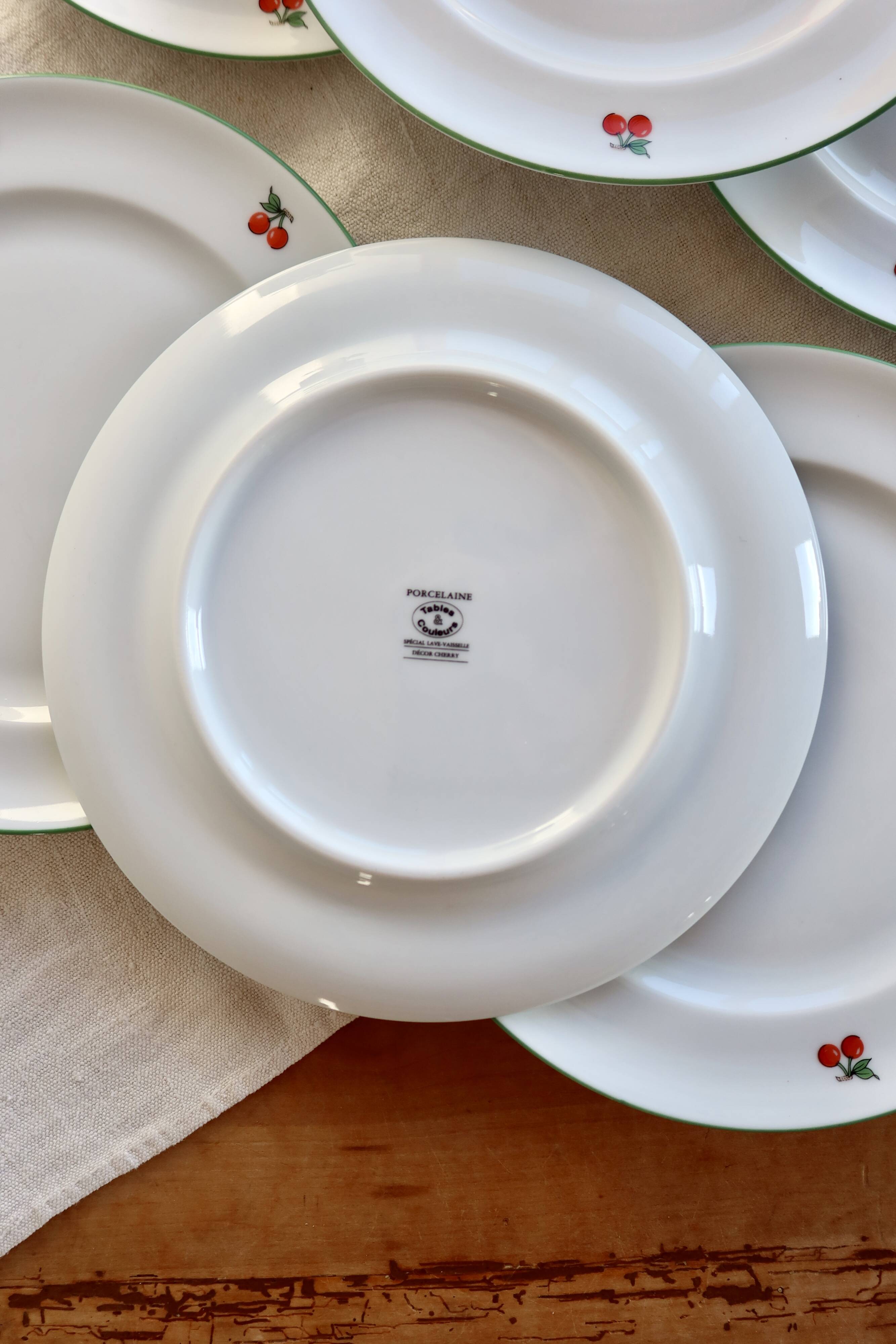 6 vintage porcelain dessert plates – Tables & Couleurs Cherry model