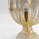 Archimede Seguso Handmade Murano Glass Table Lamp Gold Italian Art Deco 1980s