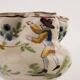 Antique brooch "Ligurian Man" in majolica, Italy, late 18th century.