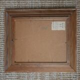 Painting still life old frame countryside decoration signed oil wooden panel lunch