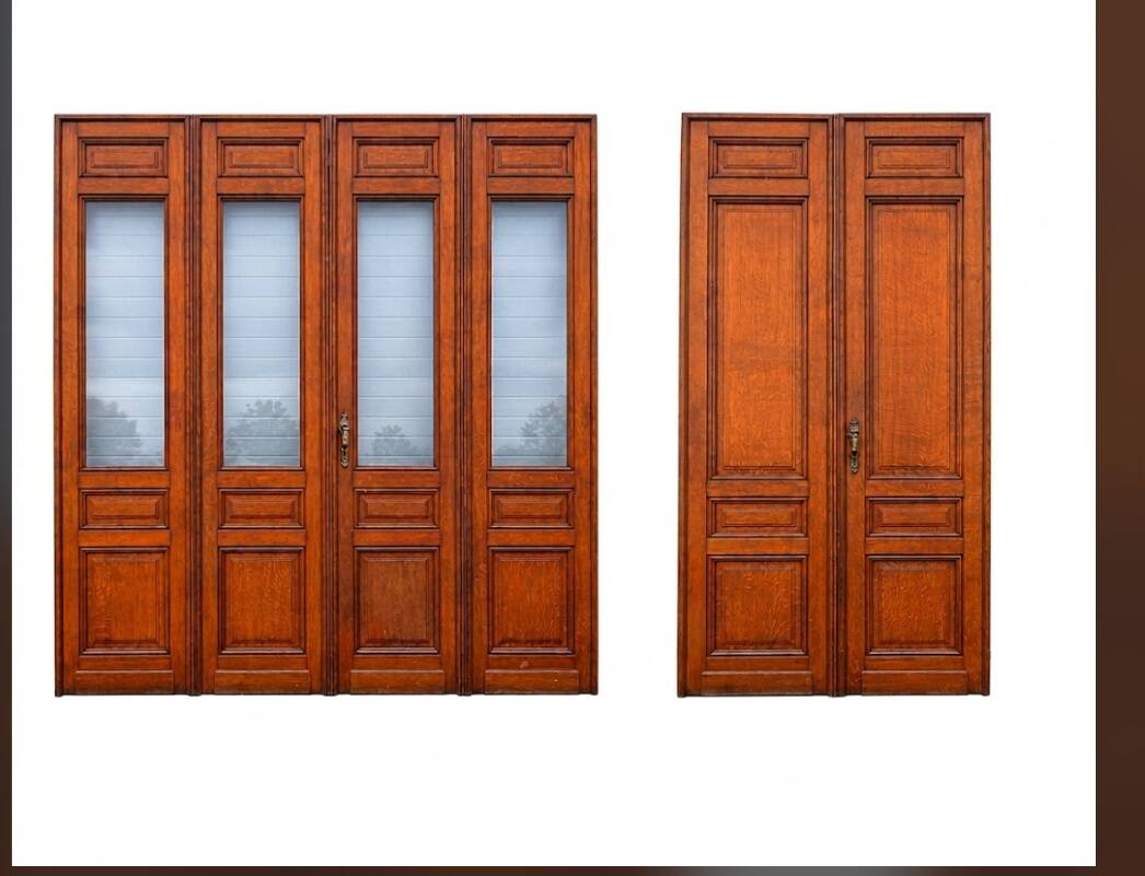 6 solid oak partition doors, 277cm in height (exceptional model)