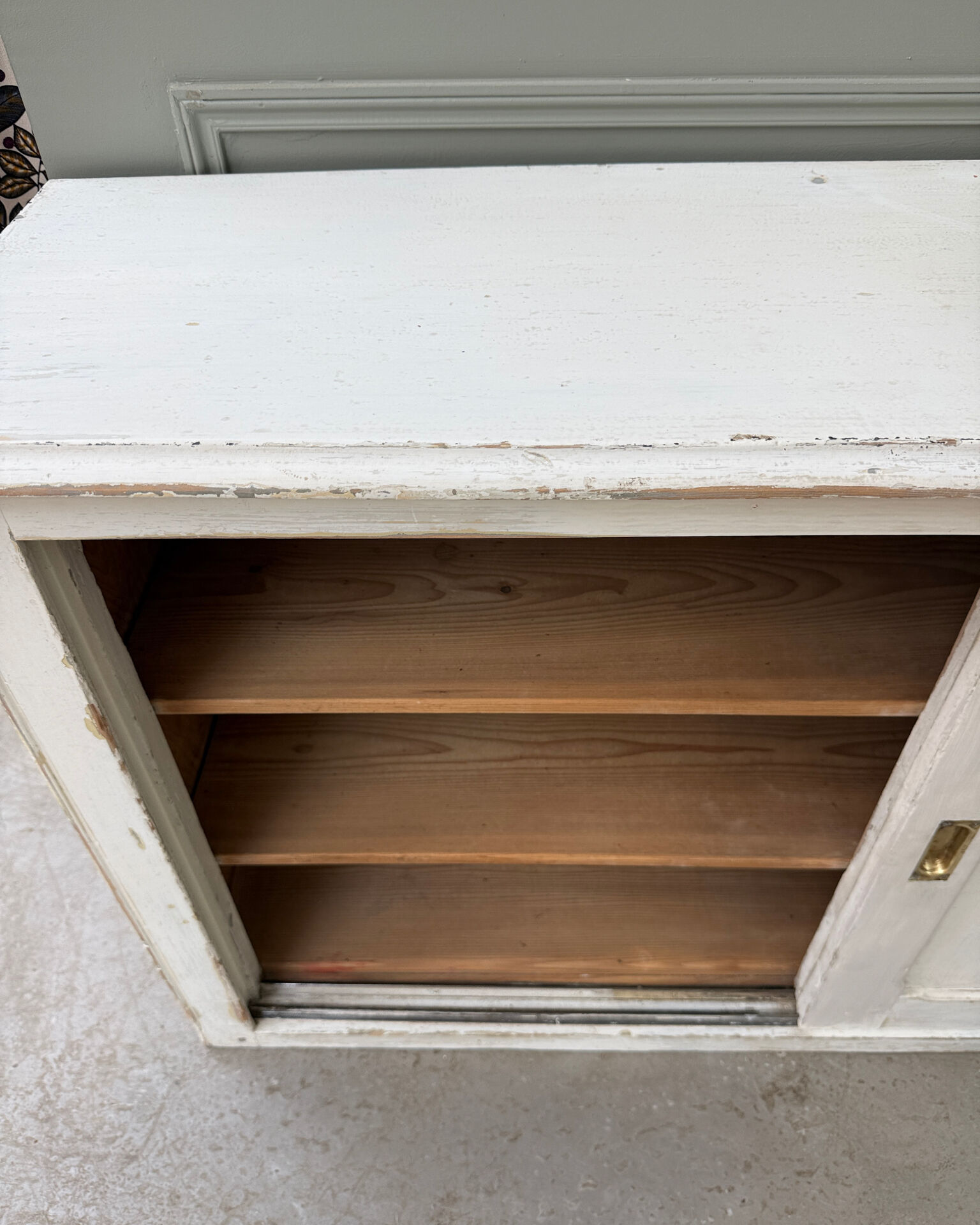Vintage sideboard with sliding doors (renovated)