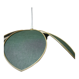 Suspension flower 6 petals in fir green linen