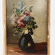 Oil on miniature panel - bouquet of flowers
