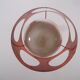 Suspension ball space age seventies in openwork metal orange laca circa 1970