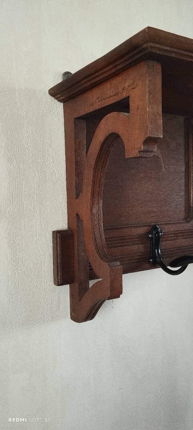 Wall-mounted coat rack, entryway shelf