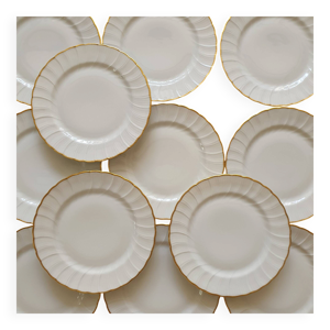 12 assiettes à dessert - porcelaine
