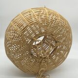 Pendant light / lamp in rattan / wicker / natural fibers, vintage