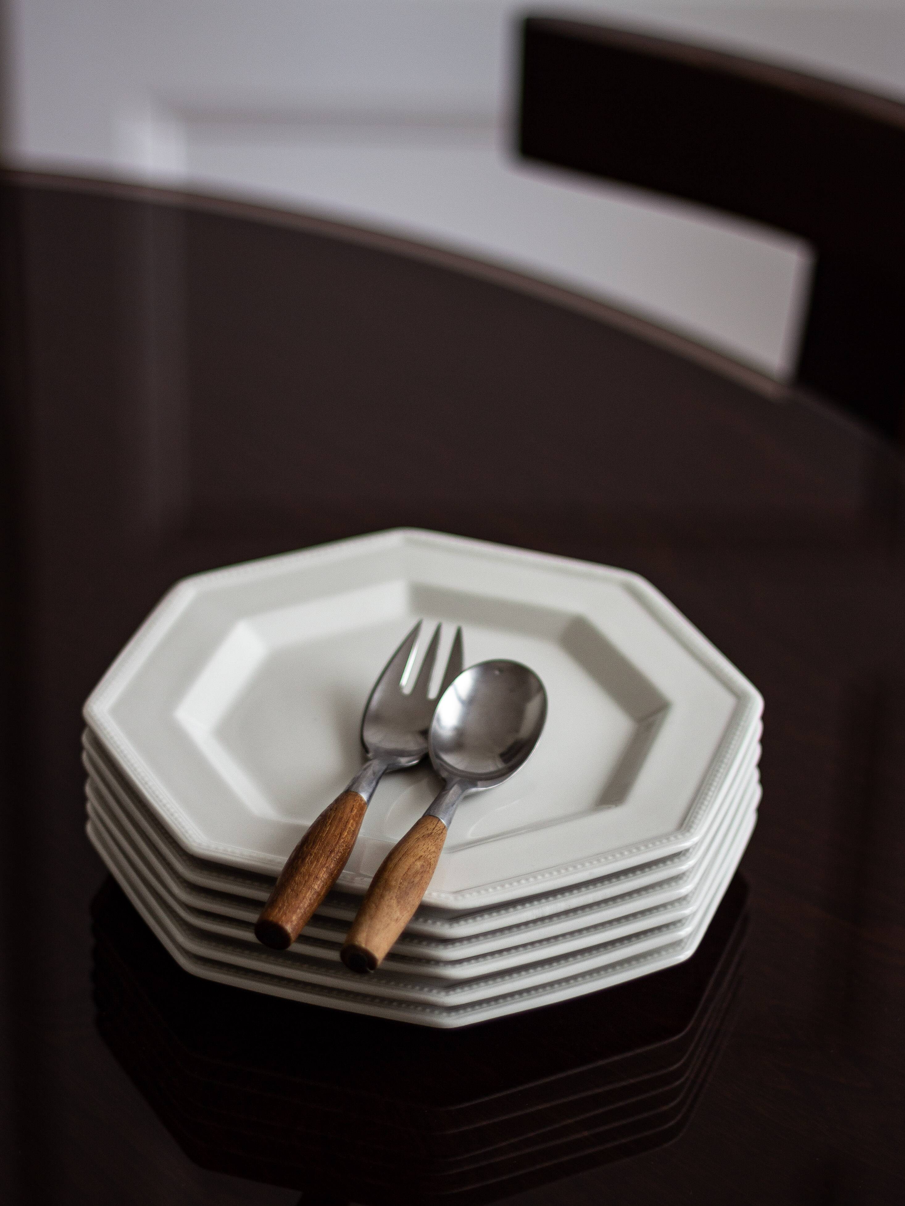 6 assiettes à dessert octogonales modèle Héritage – Johnson Brothers