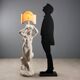 Antique floor lamp statue of a Nereid in concrete, 20th century.