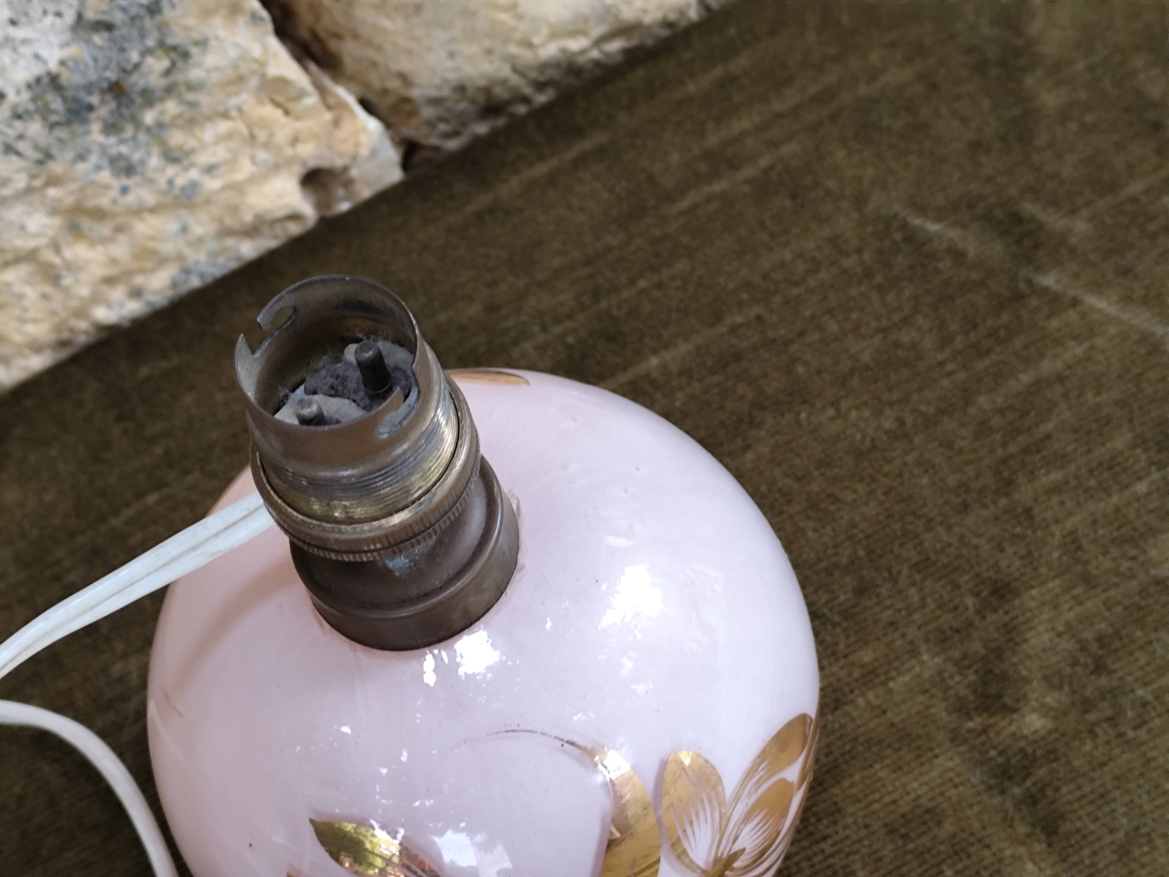 Antique art deco globe lamp base