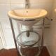 Vintage sink on chrome legs