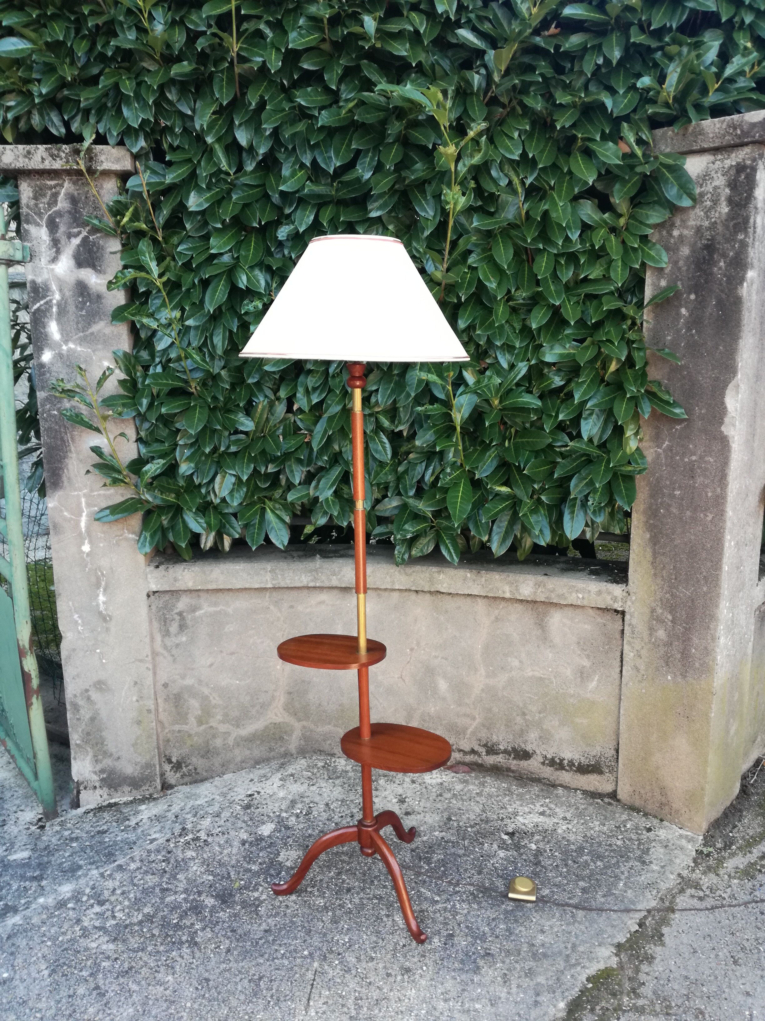 Wooden tripod floor lamp 1950