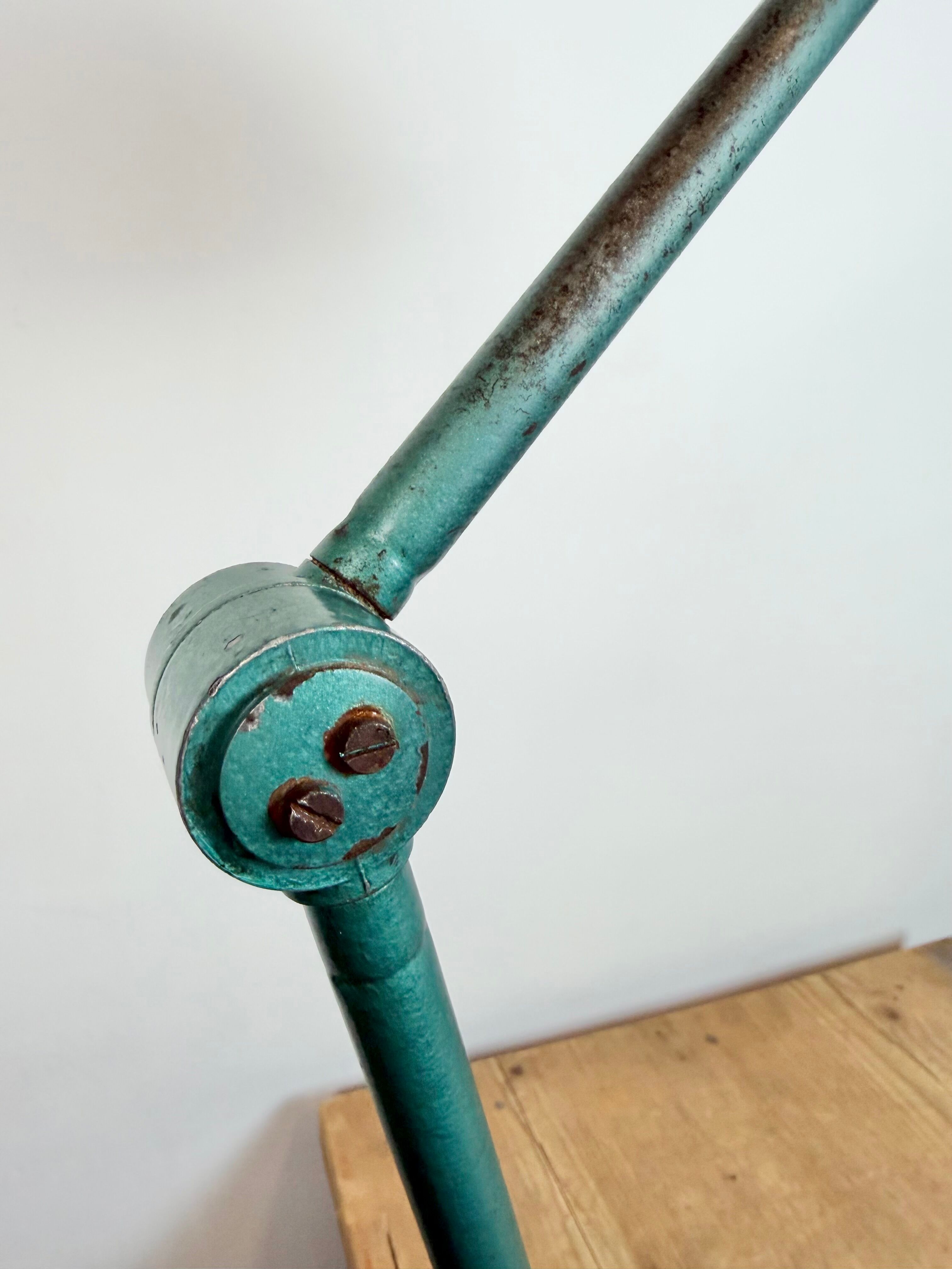 Large Green Industrial Workshop Table Lamp, 1960s