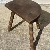 Vintage 1950s half-moon tripod stool