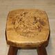 Vintage brutalist low stool in solid ash, 1960s