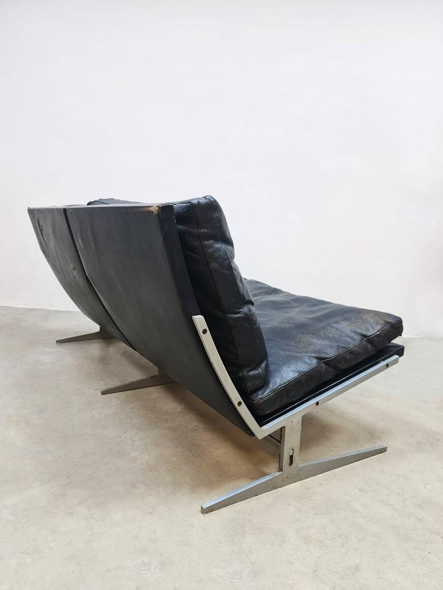 Vintage 2-seater leather sofa BO-583 1960s