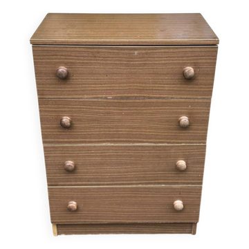 compact 4-drawer chest — Dark wood effect