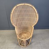 Vintage wicker peacock chair, 1970s