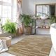 Tapis en jute beige en relief blanc 120x160 cm