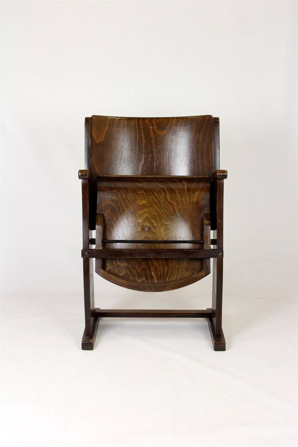 Chaise de cinéma, théâtre en bois TON (Thonet), années 1940