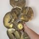 Large lily pad ceiling light in gilded brass Hollywood Regency — 7 lights — 1970