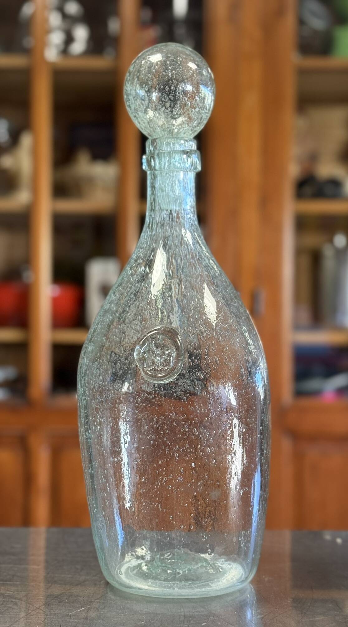 Biot: Very important bubble glass bottle