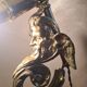 gilded bronze lamp 58x25x6kg glass shell lampshade 1960 original electric o