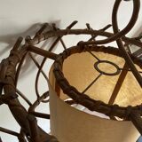 Louis Sognot style rattan pendant lamp