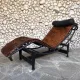 LC4 chaise longue in cowhide and black frame by Cassina, 1970–80