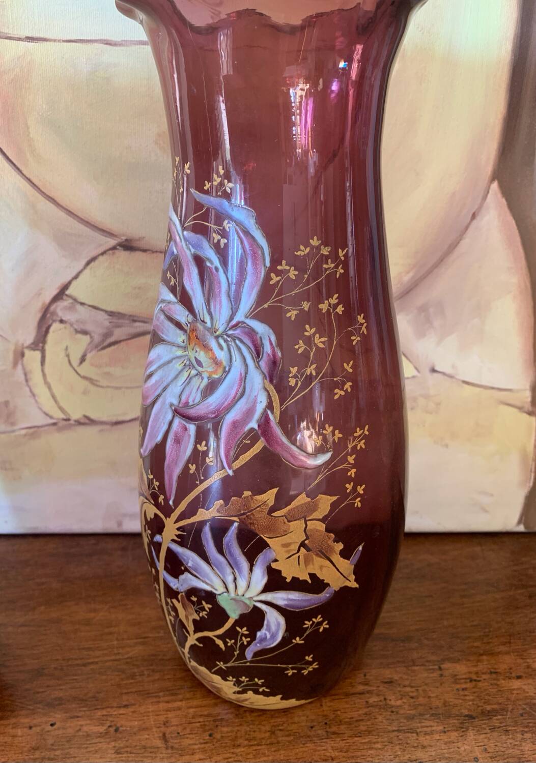 Enamelled glass vases