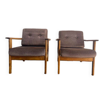 Set of 2 single seats / armchairs / vintage club seats