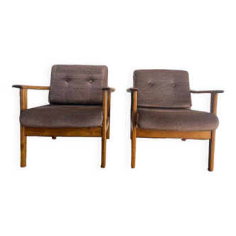 Ensemble de 2 sièges simples / fauteuils / sièges club vintage