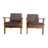 Set of 2 single seats / armchairs / vintage club seats