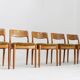 Vintage Danish solid teak dining room chairs Juul Kristensen set of 6
