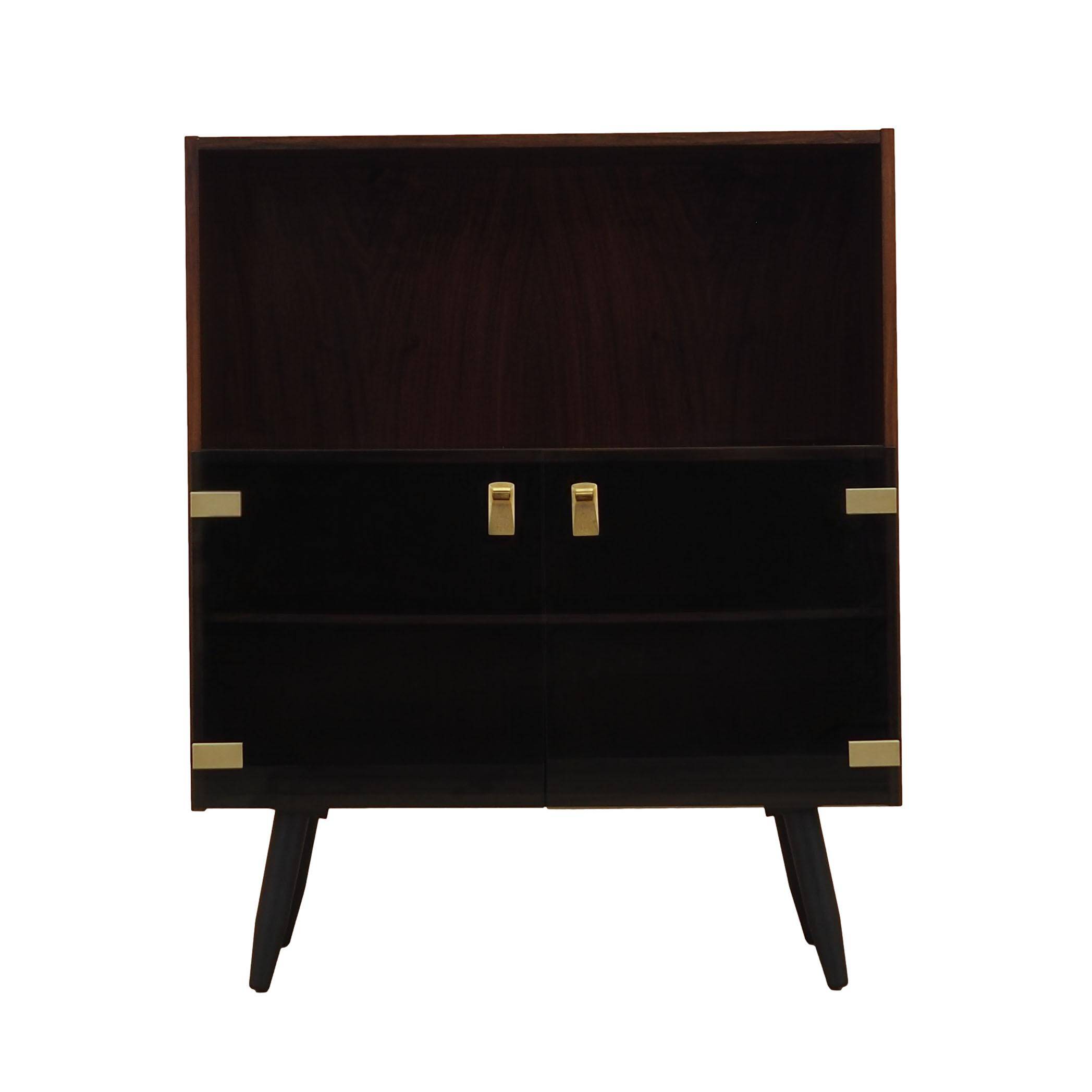 Danish Display Cabinet with Glass Doors and Contrasting Finish, 1970s