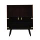 Danish Display Cabinet with Glass Doors and Contrasting Finish, 1970s