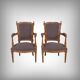 Pair of stained beech armchairs, Louis XVI style – 1950