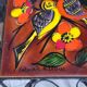 Wrought iron stool and Vallauris pottery signed Leduc.