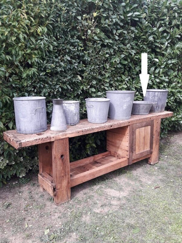 Washing basin diam41cm in zinc garden