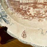 Assiette faïence 19e siècle, Choisy le roi « la mare »