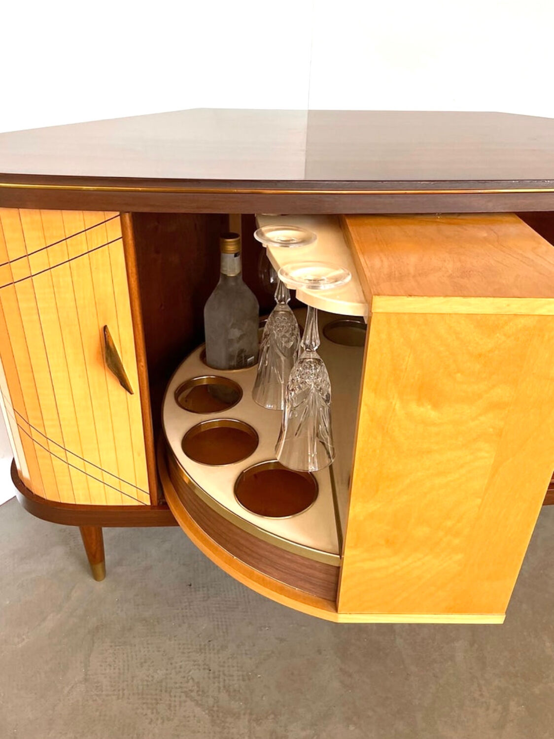 Sesame Bar multifunctional Dry Bar and Book Case with tambour doors